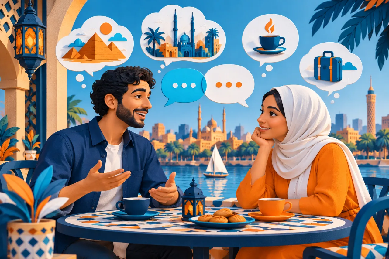 Al Manaarah illustration: Egyptian Arabic Conversations I