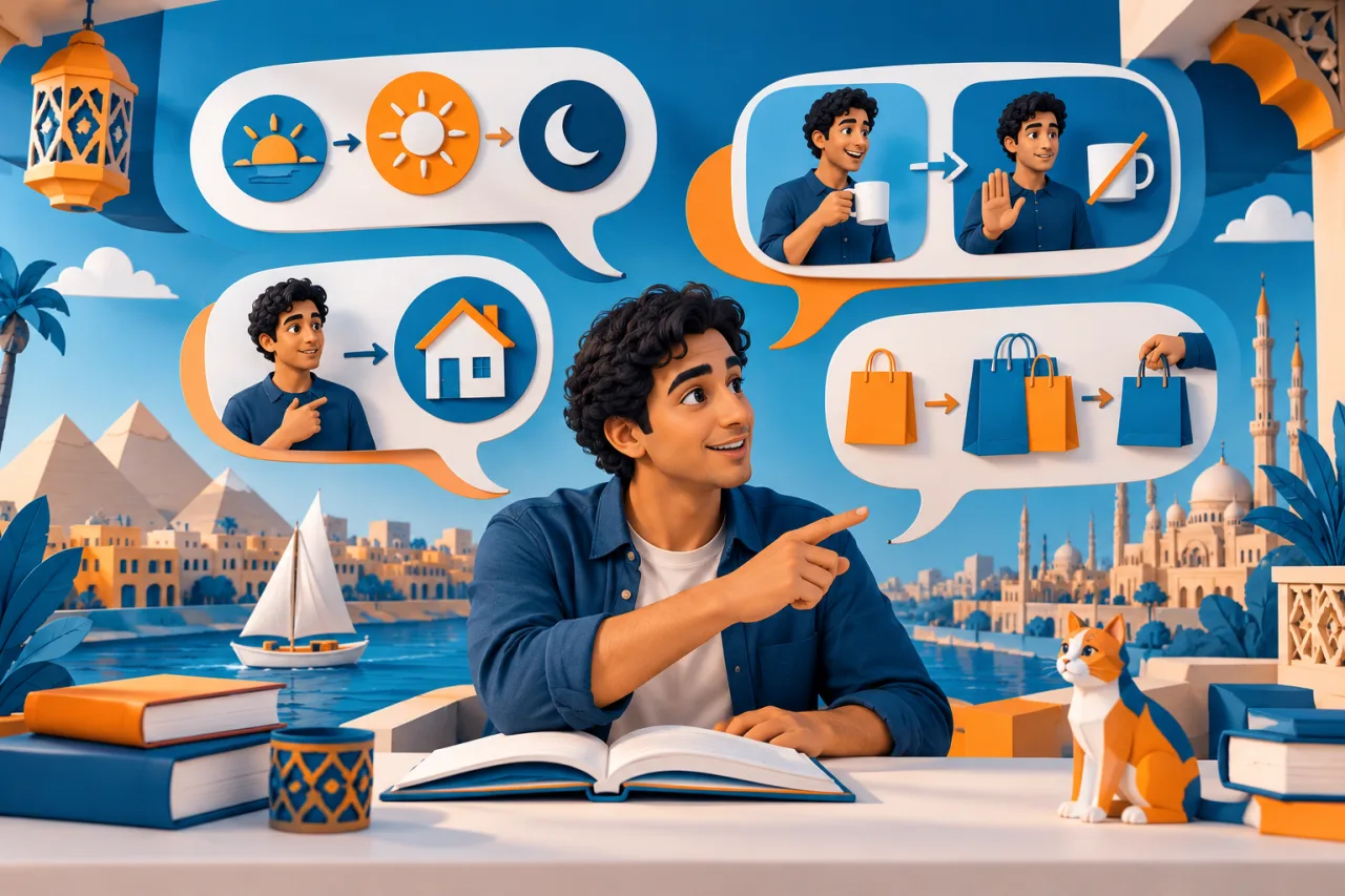 Al Manaarah illustration: Egyptian Arabic Grammar in Use