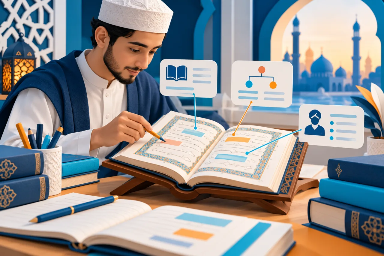 Al Manaarah illustration: Guided Quranic Text Reading