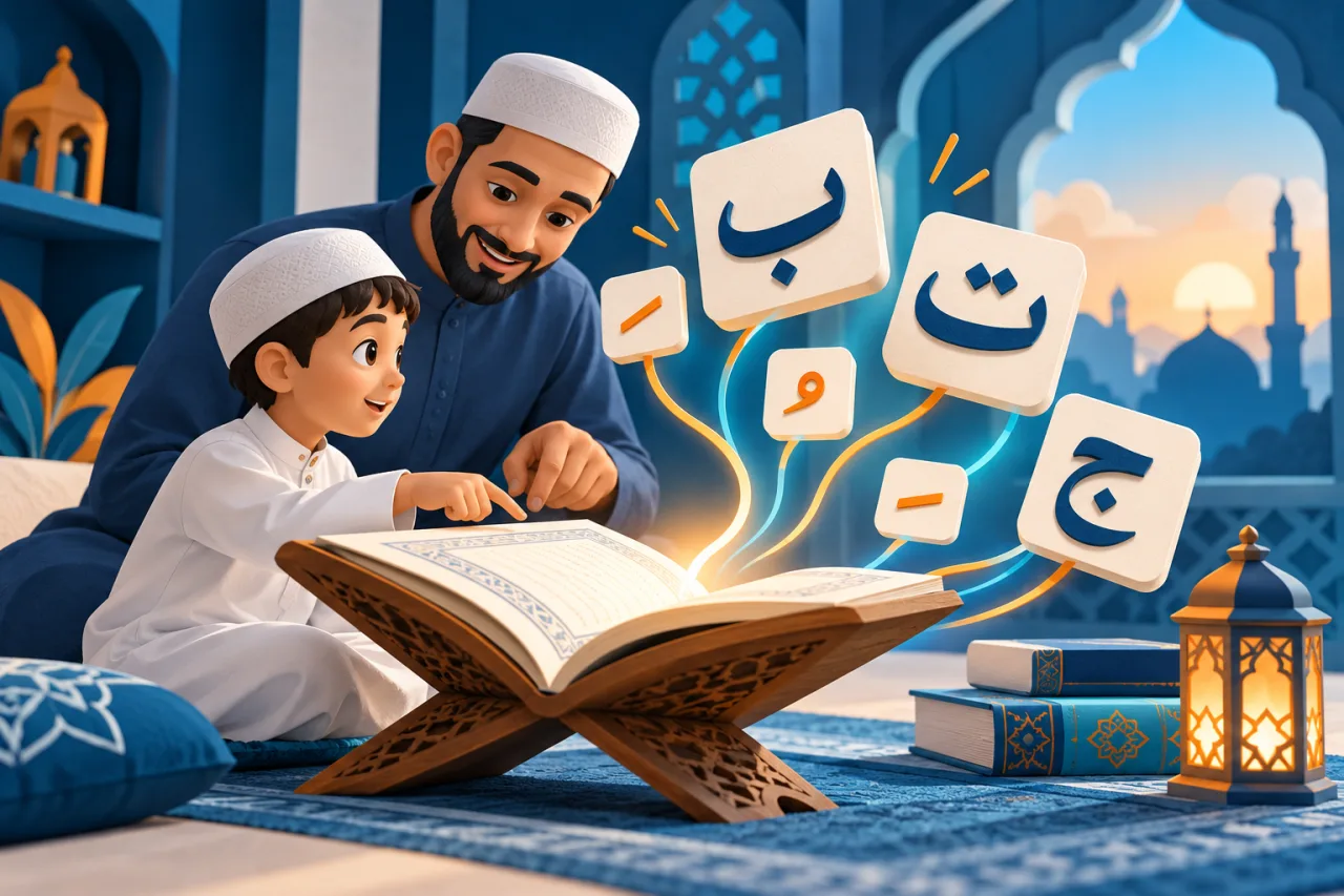 Al Manaarah illustration: Arabic Letters for Quran Reading