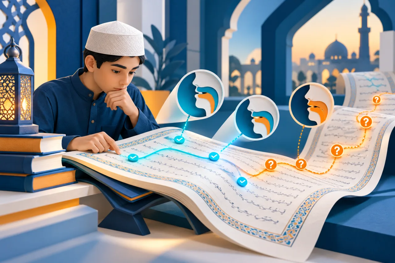 Al Manaarah illustration: Intermediate Tajweed Applications