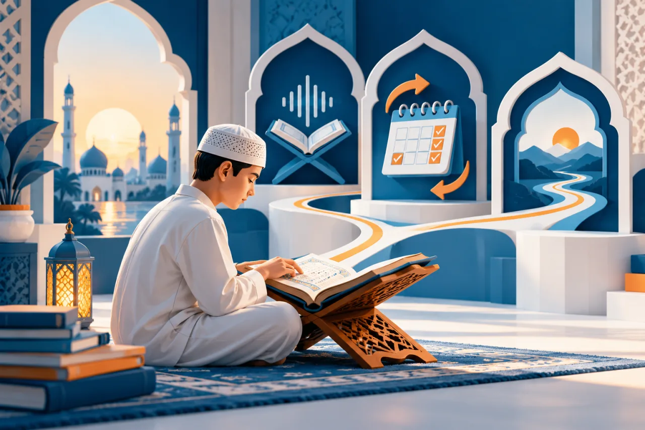 Al Manaarah illustration: Quran Memorization: Personalised Hifz and Revision