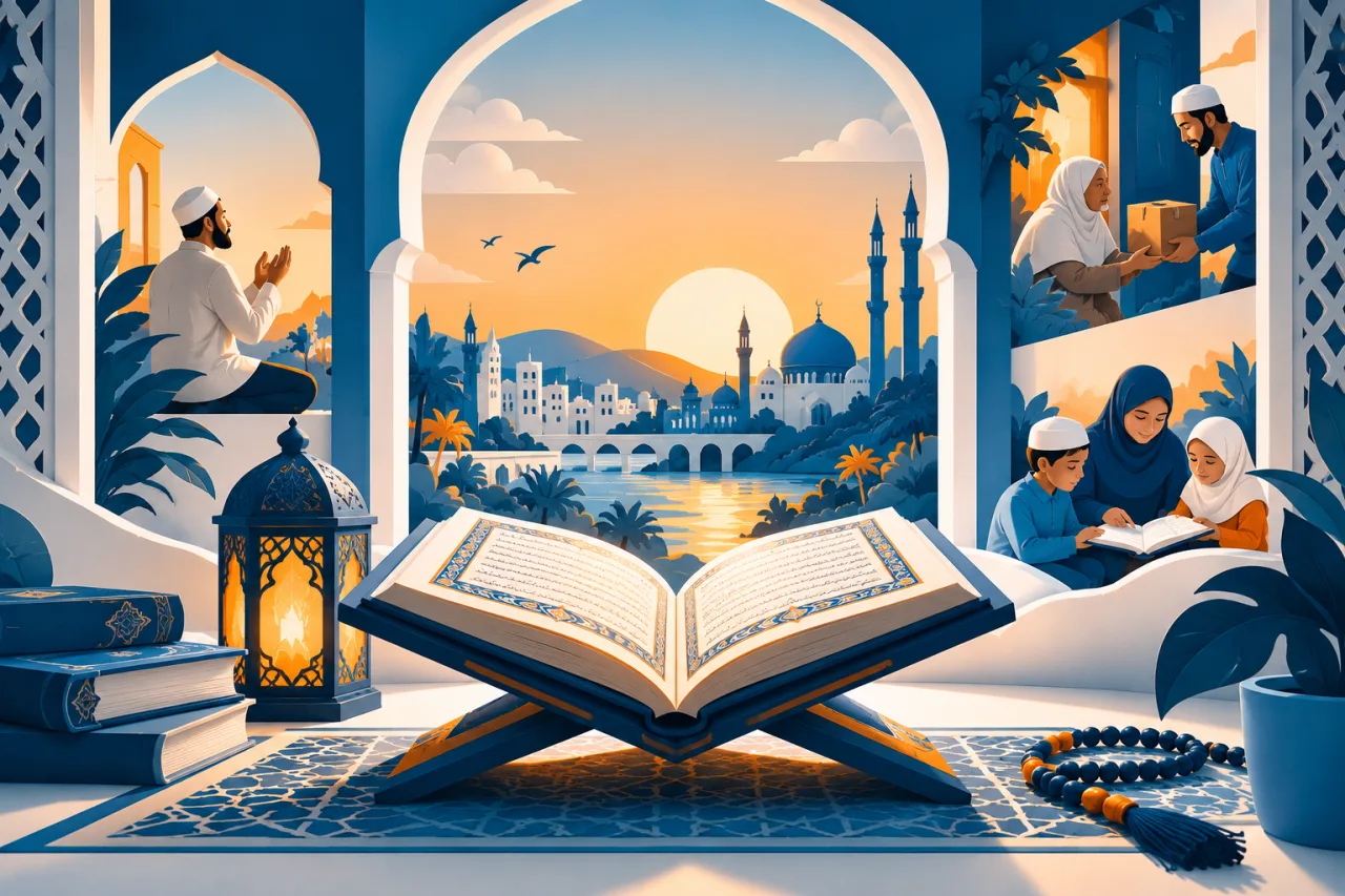 Al Manaarah illustration: Quranic Themes: Faith and Character
