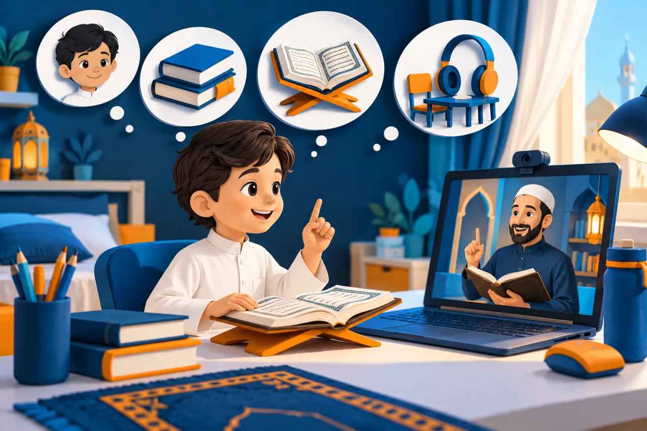 Al Manaarah illustration: Prepare a child’s first online lesson around one small goal