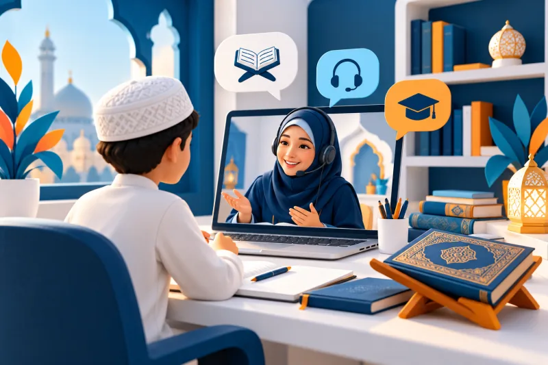 Illustrative educational support scene