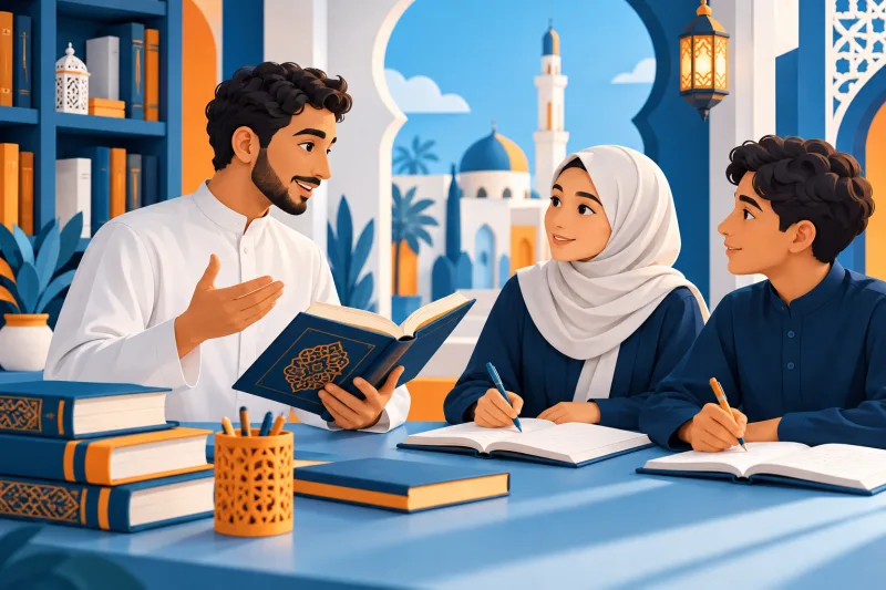 Arabic language learning illustration